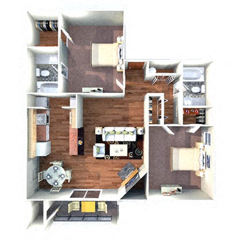 floor plan of two bedroom apt in longview tx